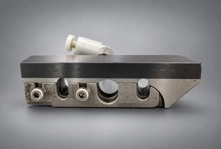 Hardened steel tool holder with pneumatic push-fit vacuum fitting